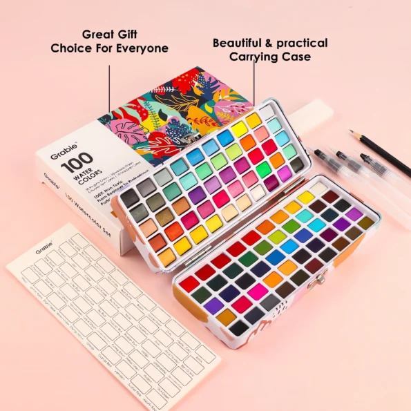 064-Watercolor Paint Set with Brushes and Accessories