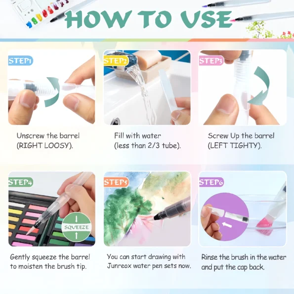 065-Watercolor Brush Pens Set with Assorted Tips