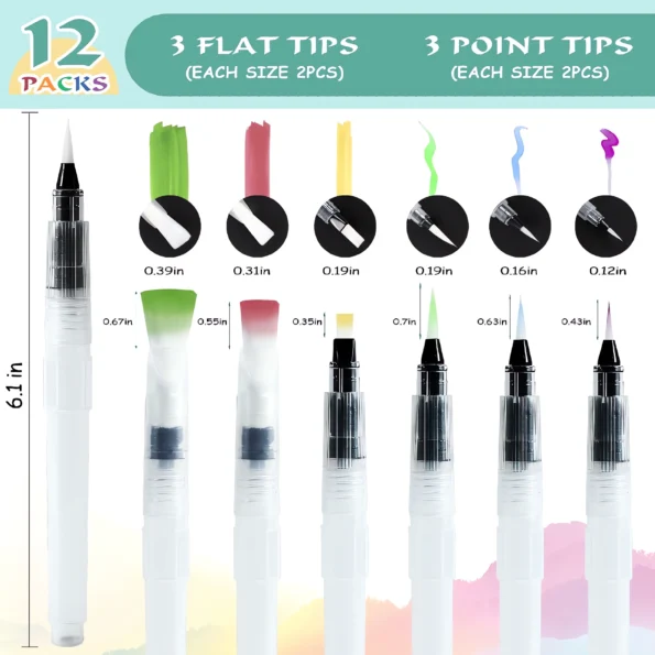 065-Watercolor Brush Pens Set with Assorted Tips