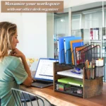 081-wooden mesh desk organizer-SKU- (2)