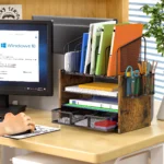 081-wooden mesh desk organizer-SKU- (2)