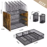 081-wooden mesh desk organizer-SKU- (2)