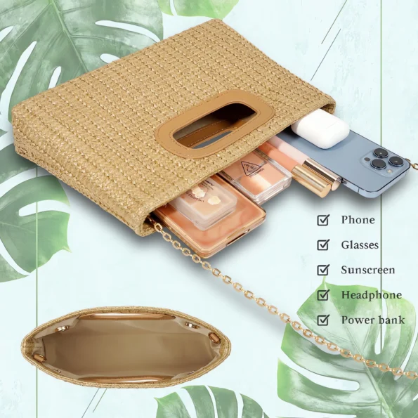 087-straw clutch handbag for women-
