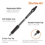 094-black gel ink pens retractable smooth writing (1)