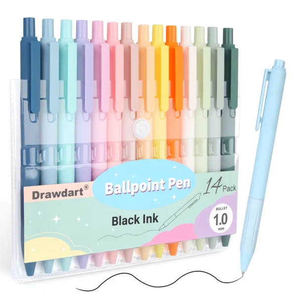 095-Pastel Ballpoint Pens Black Ink Set