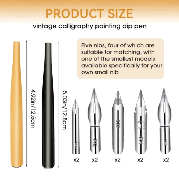 097-Calligraphy Dip Pen Nibs Set for Drawing-yin+jin