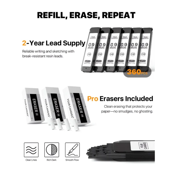 101-metal mechanical pencil set