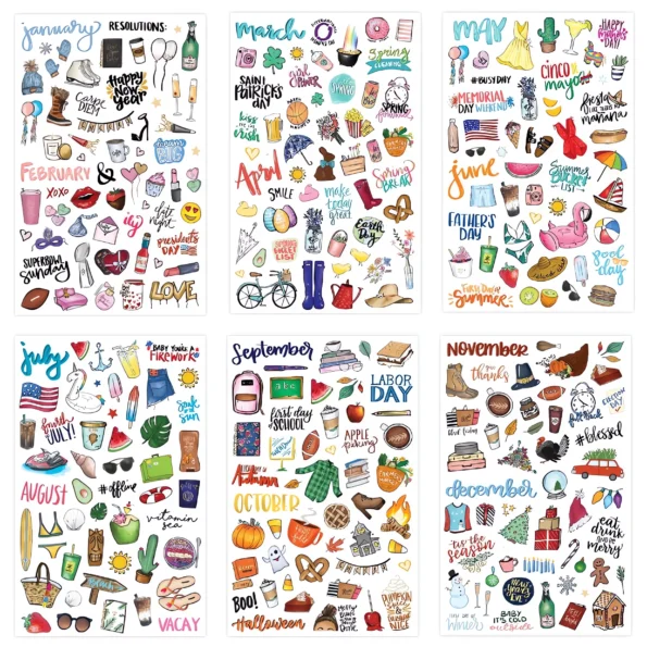 108-seasonal planner sticker sheets