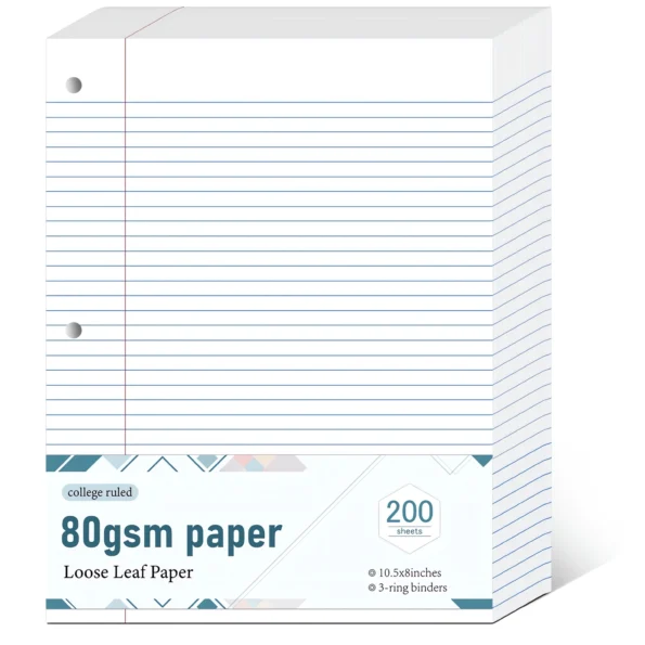 117-college ruled loose leaf paper