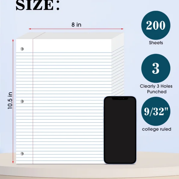 117-college ruled loose leaf paper