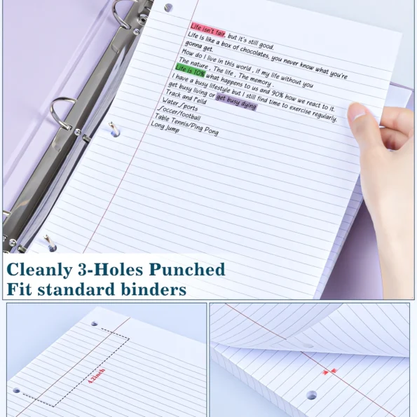 117-college ruled loose leaf paper