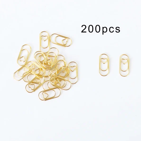 124-Gold Heart Shaped Paper Clips in Tin Box