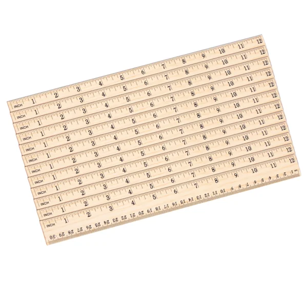 127-Wood Ruler Bulk for Students and Office Use