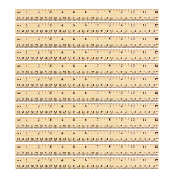 127-Wood Ruler Bulk for Students and Office Use