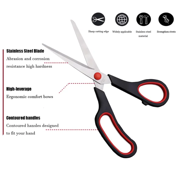 128-Multipurpose Sharp Office Scissors Pack