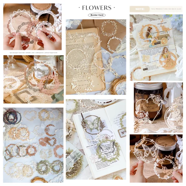 158-Flower Cut Out Border Cards for Crafts