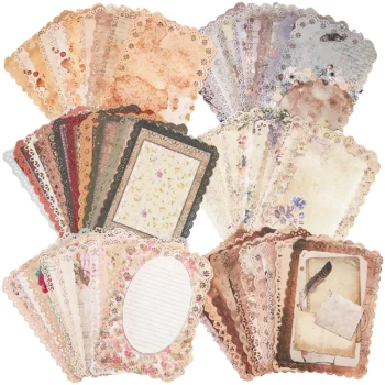 163-Vintage Lace Edged Scrapbook Paper Set