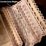 163-Vintage Lace Edged Scrapbook Paper Set (3)