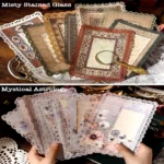 163-Vintage Lace Edged Scrapbook Paper Set (3)