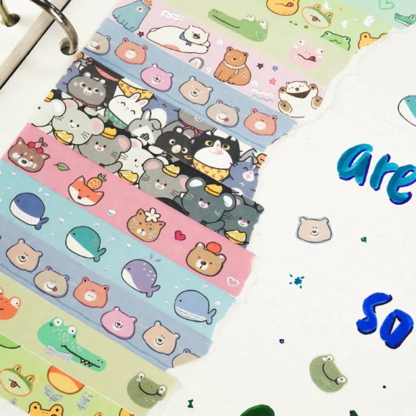 166-Cute Animals Washi Tape Set