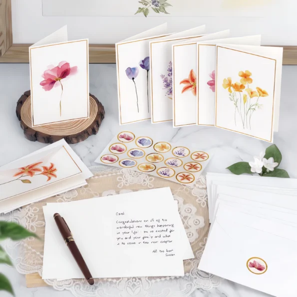173-Floral Blank Greeting Cards