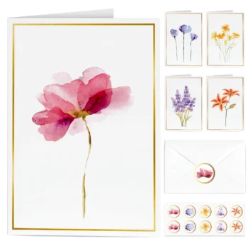 173-Floral Blank Greeting Cards