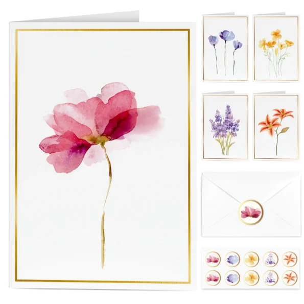 173-Floral Blank Greeting Cards