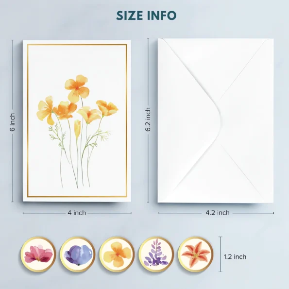 173-Floral Blank Greeting Cards