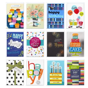 Assorted birthday greeting cards set