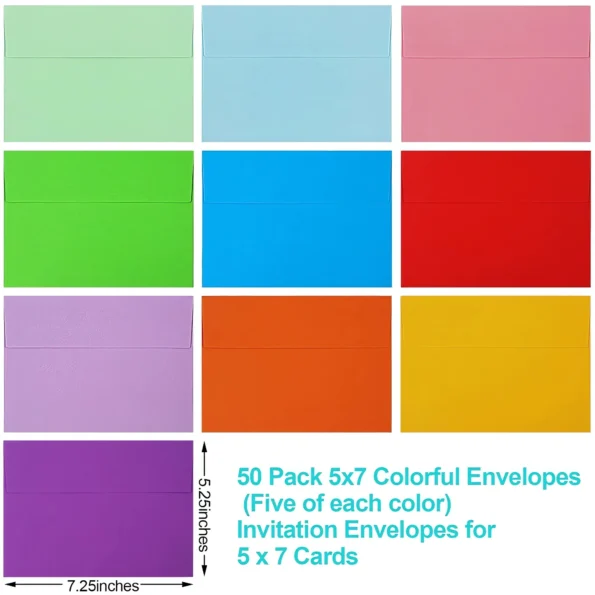 Colored envelopes self seal for invitations