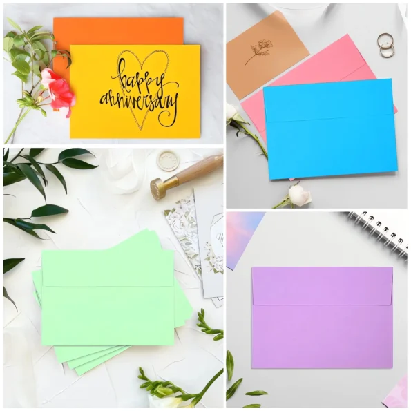 Colored envelopes self seal for invitations