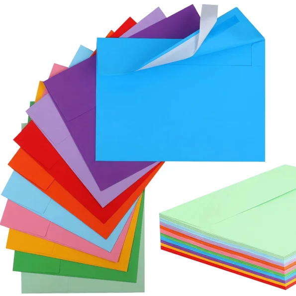 Colored envelopes self seal for invitations