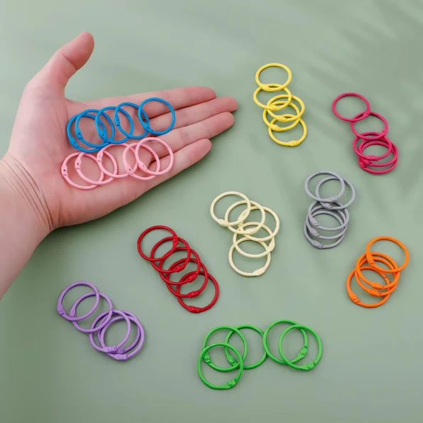 Colorful Metal Binder Rings for Organization