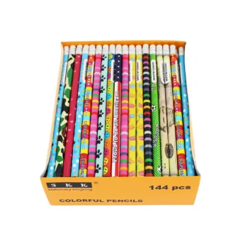 Colorful pencils with erasers for kids and school