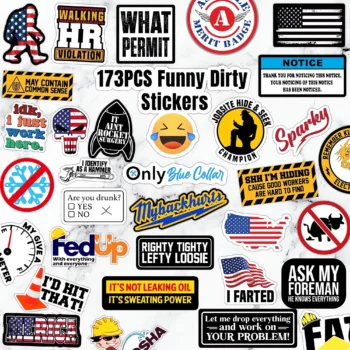 Funny hard hat stickers for adults