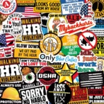 Funny hard hat stickers for adults
