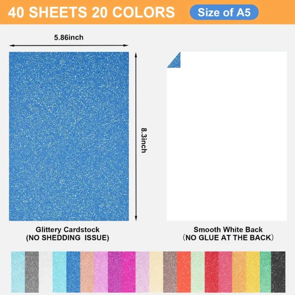 Glitter cardstock for crafts