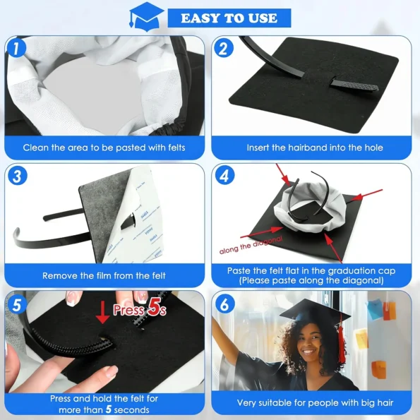 Graduation Cap Headband for Women and Students