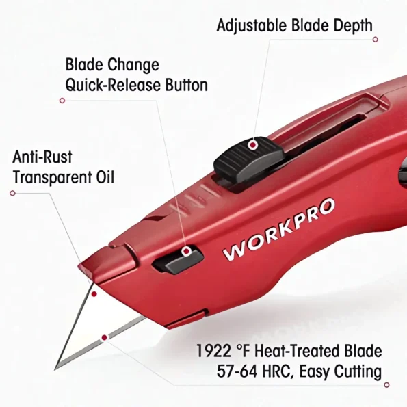 Heavy duty utility knife retractable box cutter