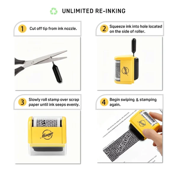 Identity protection roller stamp