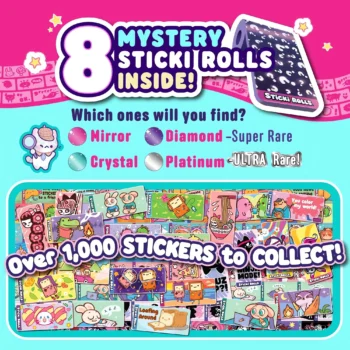 Kawaii holographic mini stickers roll set