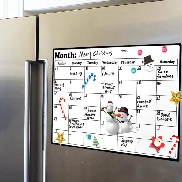 Magnetic dry erase calendar for fridge