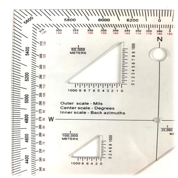 Military Map Protractor for Land Navigation
