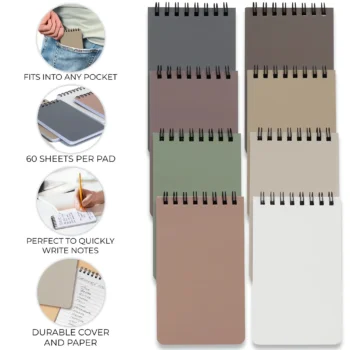 Mini spiral pocket notebooks set