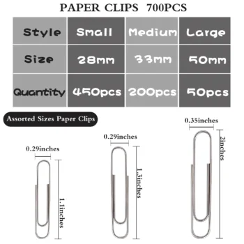 Paper clips assorted sizes