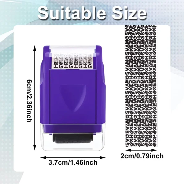 Privacy protection roller stamp