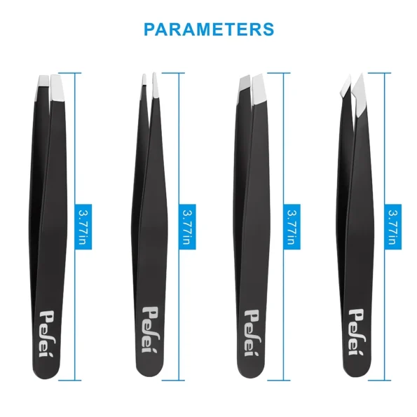 Professional Stainless Steel Eyebrow Tweezers Set