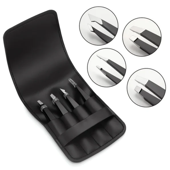 Professional Stainless Steel Eyebrow Tweezers Set