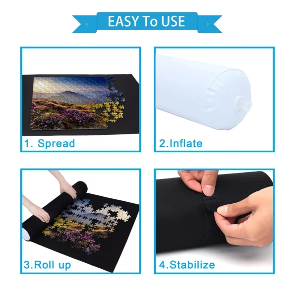 Puzzle Mat Roll Up with Drawstring Storage Bag