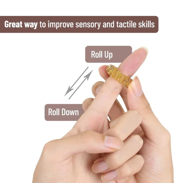 Spiky sensory rings for stress relief